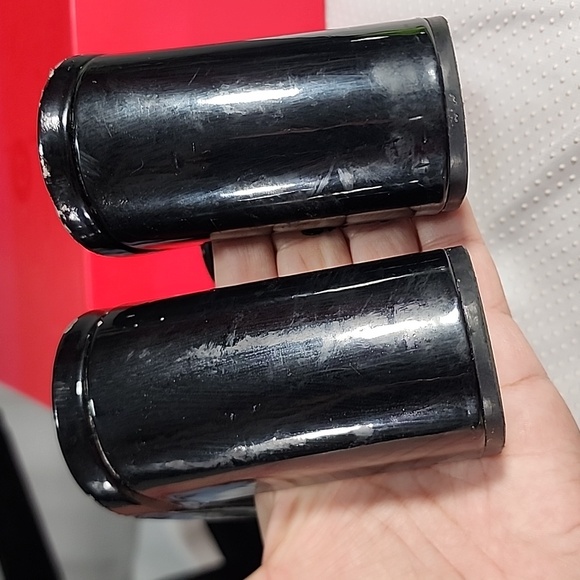 Rouge Helium Patent Leather Block Heel Slide Sandals.  7 - Picture 6 of 8